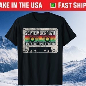 September 1970 50th Birthday Cassette Tee Shirts