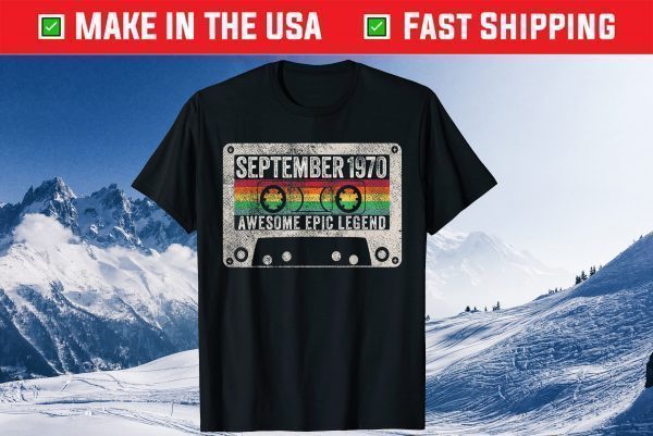 September 1970 50th Birthday Cassette Tee Shirts