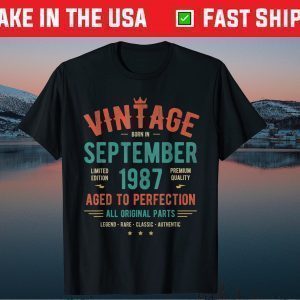 September 1987 Birthday 33rd Birthday Gift T-Shirt