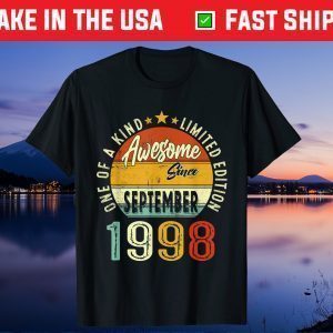 September 1998 Retro Vintage 23rd Birthday 23 Years Old Us 2021 Shirt