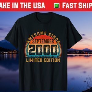 September 2000 Awesome 21st Birthday 21 Years Old Classic T-Shirt