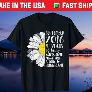 September 2016 5 Years Old Sunshine Birthday Gift T-Shirt