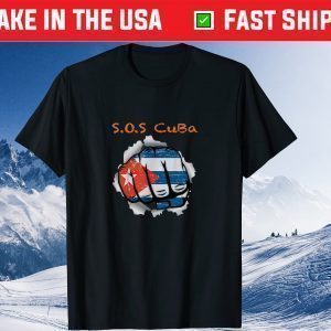 Sos Cuba Flag Cool Cuban Cuba Strong Hand For Cuban Gift T-Shirt