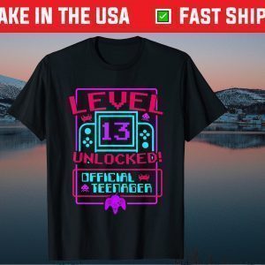 Teenager 13th Birthday Level 13 Unlocked T-Shirt