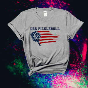 Vintage USA Flag Pickleball Design TShirt