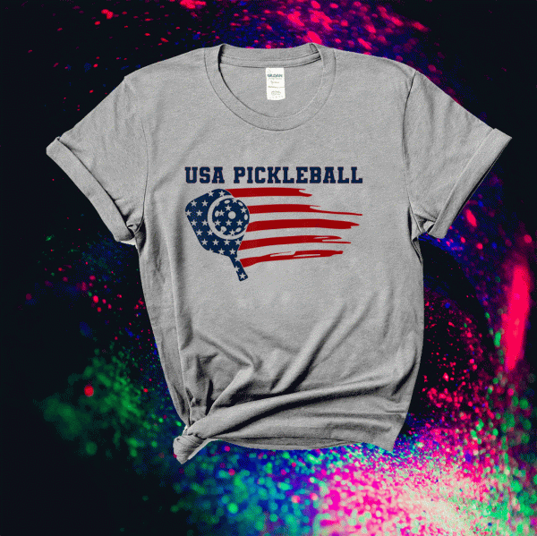 Vintage USA Flag Pickleball Design TShirt