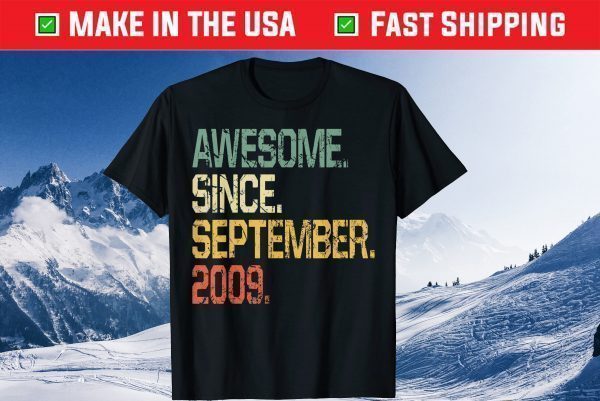 Vintage 12 Year Old Shirt Funny Awesome Since September 2009 Unisex T-Shirt