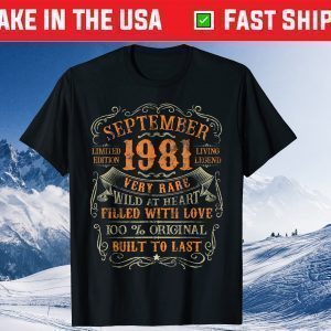 Vintage 1981 September 39 Years Old 39th Birthday Tee Shirts