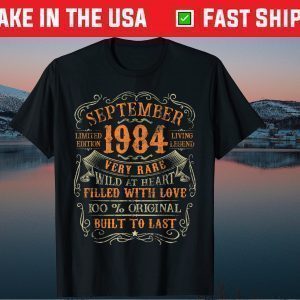 Vintage 1984 September 36 Years Old 36th Birthday Tee Shirt
