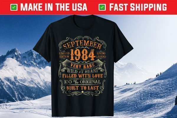 Vintage 1984 September 36 Years Old 36th Birthday Tee Shirt