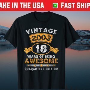 Vintage 2003 18th Birthday Quarantine 18 Years Old T-Shirt