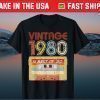 Vintage 40 Years 40th Birthday Old Made In 1980 Mixtape Classic T-Shirt