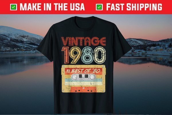 Vintage 40 Years 40th Birthday Old Made In 1980 Mixtape Classic T-Shirt