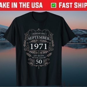 Vintage 50th birthday September 1971 2021 Shirts