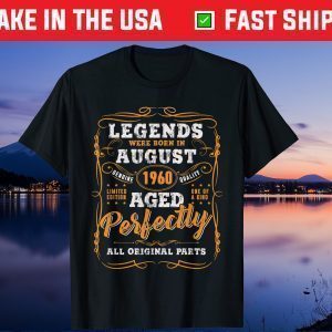 Vintage August 1960 61st Birthday 61 Year Old Unisex T-Shirt