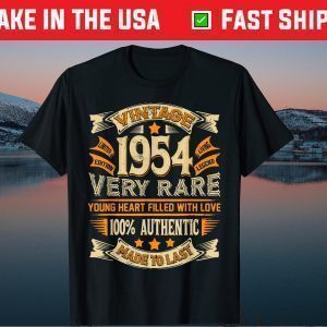 Vintage Authentic Made In 1954 65th Birthday 65 Years Old Classic T-Shirt