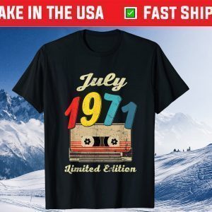 Vintage July 1971 50 Years Old Cassette Tape 50th Birthday Classic T-Shirt