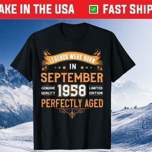 Vintage Legend Born In September 1958 60th Birthday Gift T-Shirt