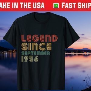 Vintage Legend Since September 1956 65th Birthday Us 2021 Shirt