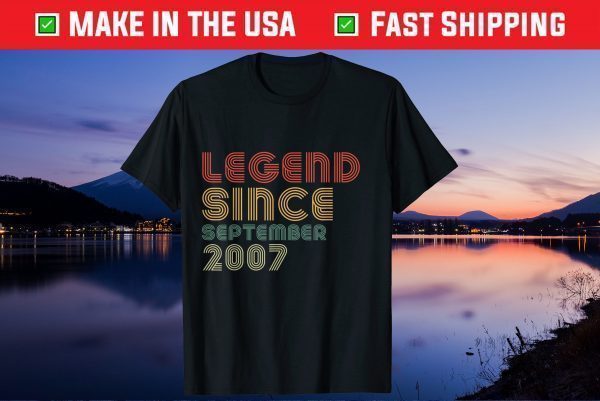 Vintage Legend Since September 2007 14th Birthday 14 Years Old Classic T-Shirt