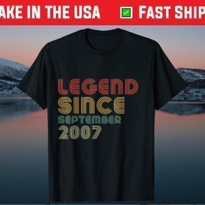 Vintage Legend Since September 2007 14th Birthday Tee Shirts