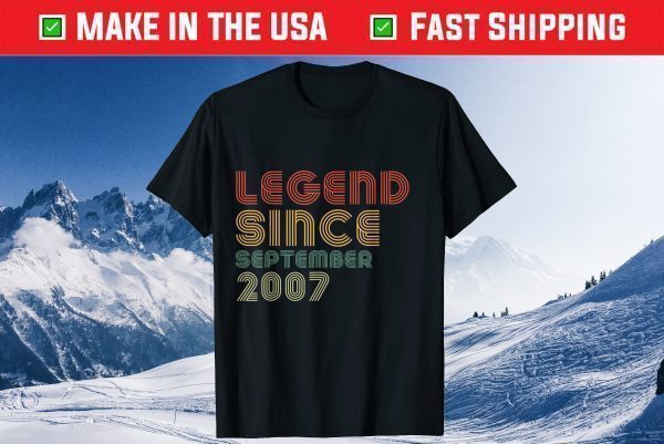 Vintage Legend Since September 2007 14th Birthday Tee Shirts