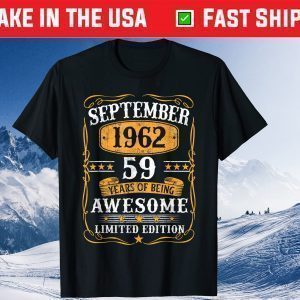 Vintage September 1962 59Th Birthday 59 Years Old Classic T-Shirt