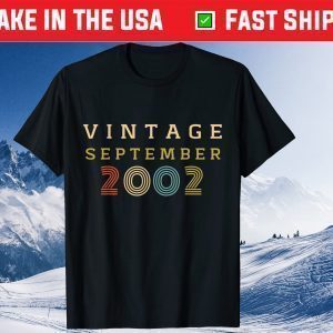 Vintage September 2002 18 Year Old Birthday Gift T-Shirt