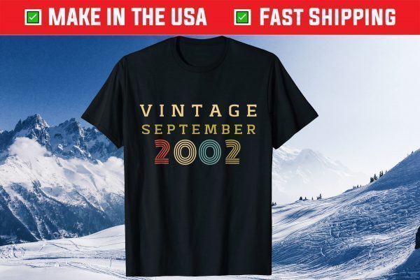 Vintage September 2002 18 Year Old Birthday Gift T-Shirt