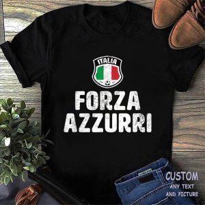 Forza Azzurri Italia Italy Football Soccer Jersey Tee Shirt
