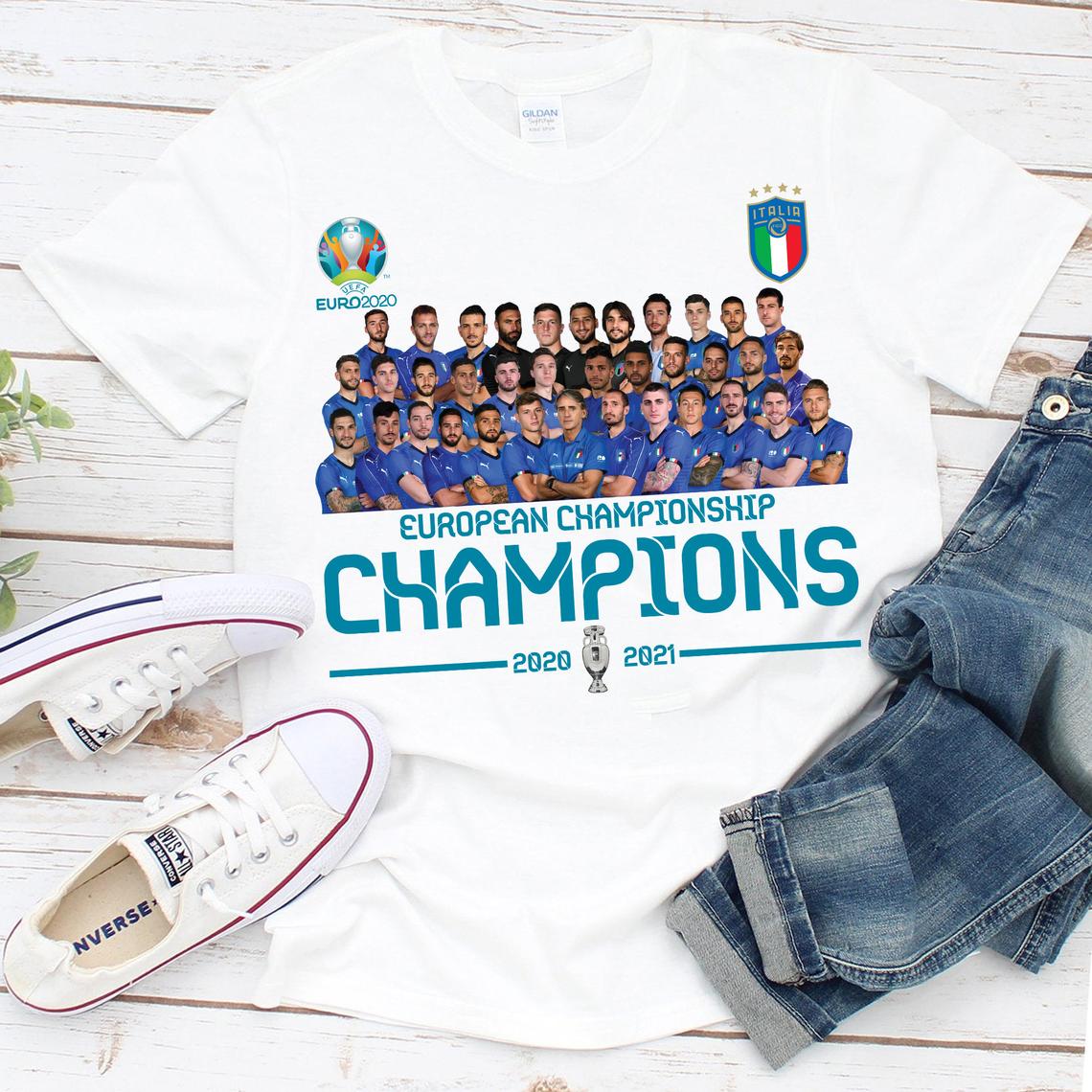 Italia Champions Euro 2020 Italia National Team Tee Shirt Italia EURO 2020 Shirt