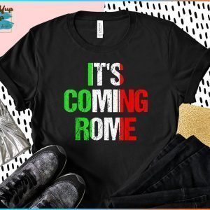 Vintage It's Coming Rome Italia Champions Flag Tee Shirt