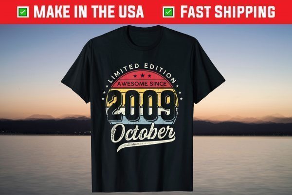 12 Years Old Limited Edition Awesome Since 2009 October T-Shirt