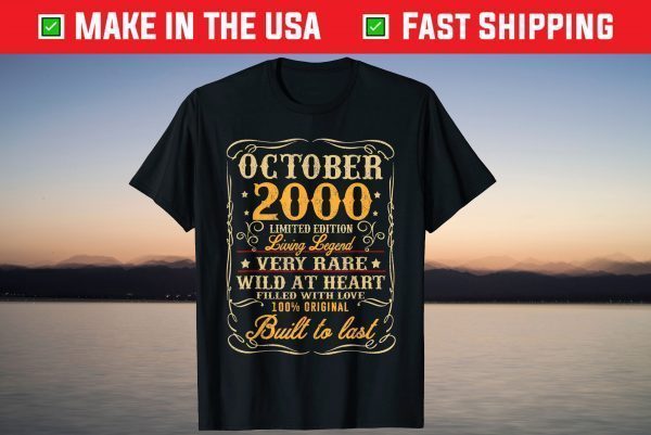 Vintage October 2000 21Th Birthday 21 Years Old T-Shirt