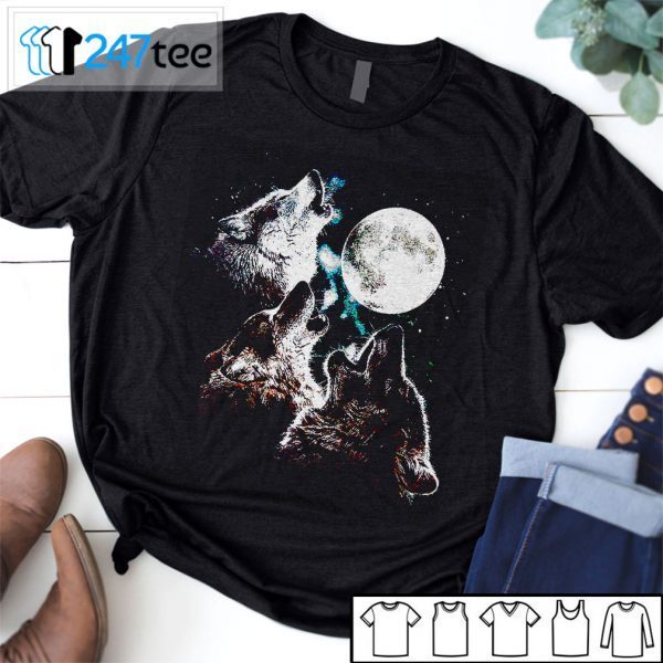 3 Three Wolf Moon Mountain Night Gift Shirt