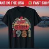 40th Birthday Vintage October 1981 40 Year Old Classic T-Shirt