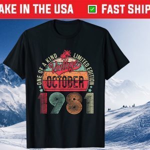 40th Birthday Vintage October 1981 40 Year Old Classic T-Shirt