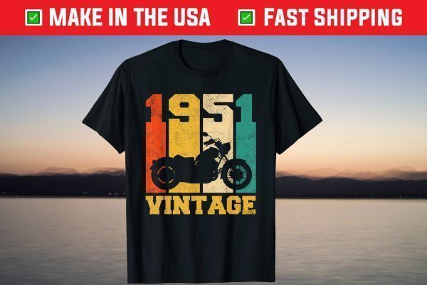 Vintage 1951 Motorcycle 70th Birthday 70 Years Old Tee Shirt