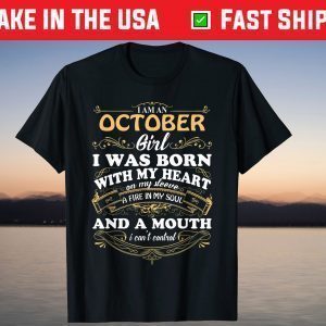 A Queen Was Born In October Birthday Tee Shirt