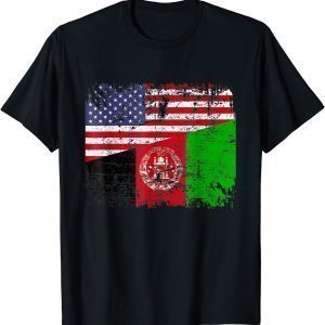 AFGHAN ROOTS Half American Flag USA AFGHANISTAN FLAG Us 2021 T-Shirt