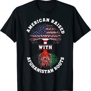 American Raised With Afghanistan Roots - Afghani USA Flag Gift Shirt