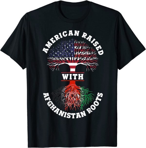 American Raised With Afghanistan Roots - Afghani USA Flag Gift Shirt