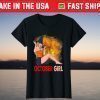 Awesome October Girl Pumpkin Witch Hat Sunset Halloween T-Shirt
