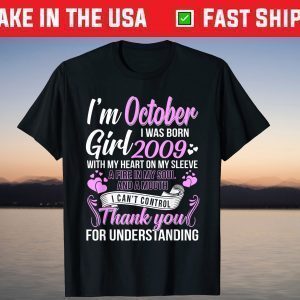 Awesome Since 2009 12Th Birthday I'm A October Girl 2009 T-Shirt