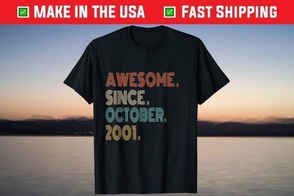 Awesome Since October 2001 20th Birthday T-Shirt