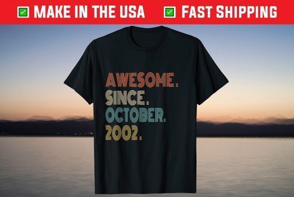 Awesome Since October 2002 19th Birthday T-Shirt