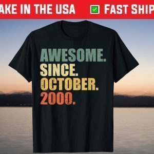 Awesome since October 2000 21th Birthday Tee Shirt