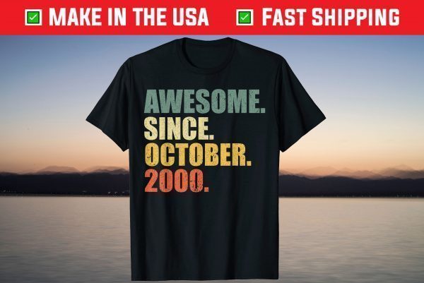 Awesome since October 2000 21th Birthday Tee Shirt