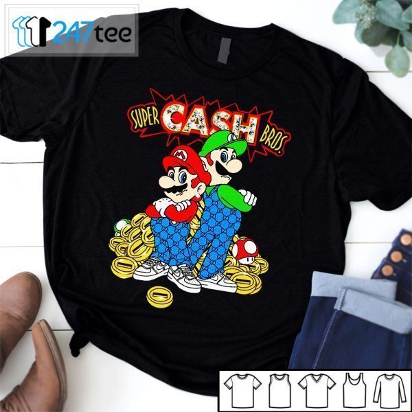 Black Joe Dirt Super Cash Bros Mario Tee Shirt