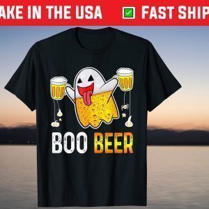 Boo Beer Ghost Dringking Beer Halloween Costume T-Shirt